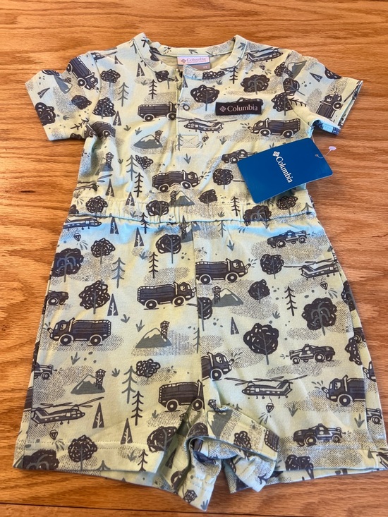 Columbia Other - NWT Columbia Sage and Navy Toddler Short Sleeve Romper with Adventure Print